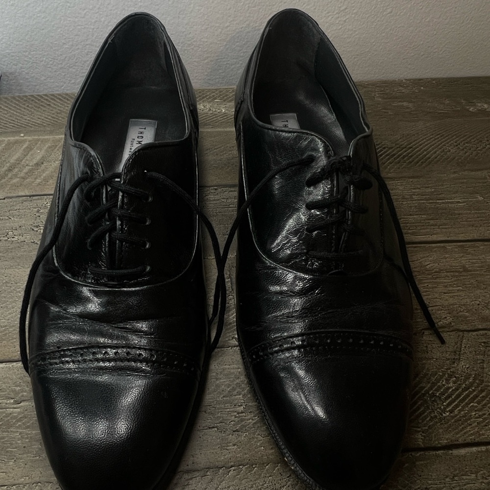 THOM McAN Classic Black Leather Men's Shoes